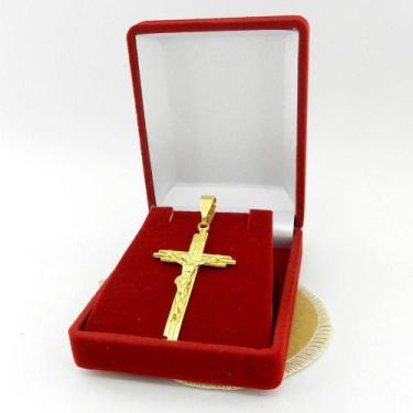 Imagem de Pingente Cruz Cristo 45mm Folheado Ouro 18k Pi148 - WN Bijouterias