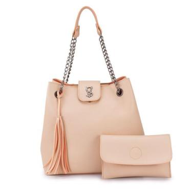 Imagem de Bolsa feminina Grande de Ombro 2 Peças - Duarts, Bege