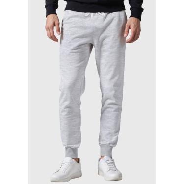 Imagem de Calça Moletom Cinza Slim Masculina com Bolso Traseiro Conforto e Estil