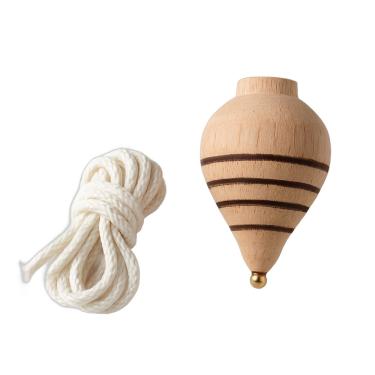 Imagem de Pião de Madeira com Fieira Brinquedo Artesanal e Tradicional