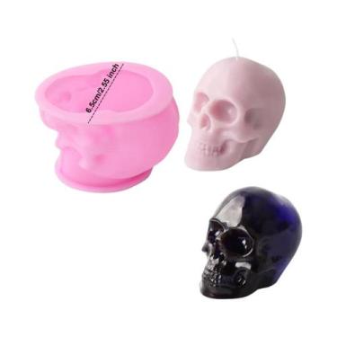 Imagem de Molde De Silicone Grande Em Forma De Crânio 3D Para Resina Epóxi, Fabr