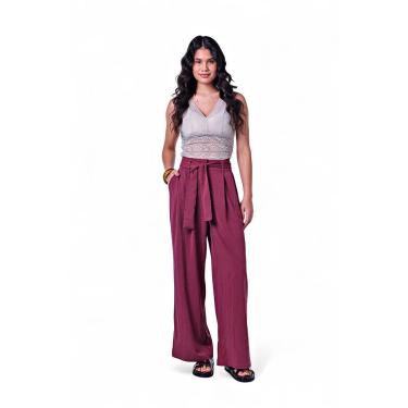 Imagem de Calça Pantalona Feminina com Cinto-Feminino