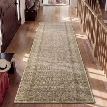 Imagem de QiCaiJia Tapete de corredor 5 x 20 cm, antiderrapante, lavável, tapete de corredor de cozinha, tapete fino para entrada embaixo da porta, tapete interno macio de camada baixa para lavanderia