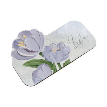Imagem de Tapete De Banho Antiderrapante De Borracha Com Estampa De Tulipa Roxa 