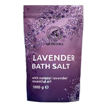 Imagem de Sal marinho de banho lavanda – 992 g (bolsa com zíper) - sais de banho do mar com óleo essencial de lavanda natural - banho relaxante e cuidados com o corpo - uso em spa