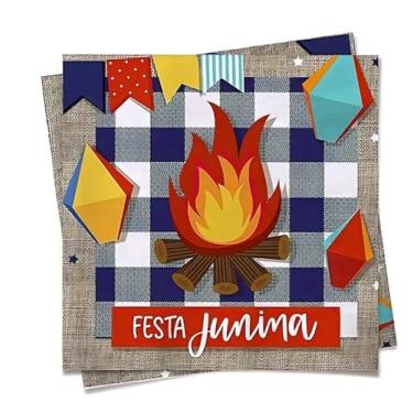 Imagem de Guardanapo de Papel Arraiá Festa Junina 24,5 x 24,5 cm Pacote com 20 Folhas Cromus - Inspire Sua Festa Loja