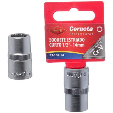 Imagem de Soquete Estriado Curto 1/2 14Mm Corneta