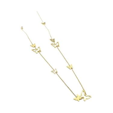 Imagem de Colar Feminino De Aço Inoxidável Banhado a Ouro 18K Com Pingentes Vaza