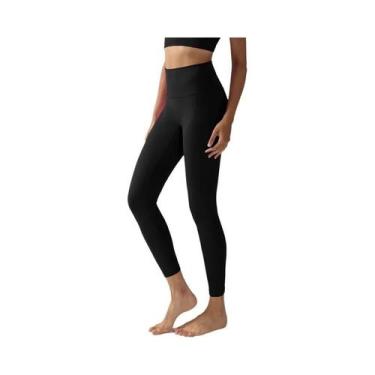 Imagem de Calças De Yoga Sem Costura De Cintura Alta Com Efeito Levanta Bumbum E