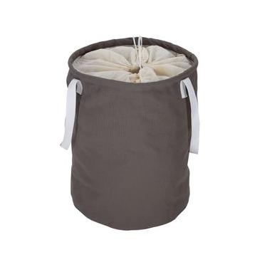 Imagem de Cesto Organizador Tramontina em Lona Cinza com Fechamento à Corda 35 x 43 cm