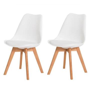 Imagem de Kit 2 Cadeiras Leda Saarinen Design Branca Sala Cozinha Jantar - Waw D