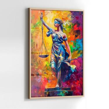 Imagem de Quadro com Moldura e Acrilico Cristal Vidro Justica Advocacia para Sal