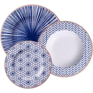 Imagem de Jogo De Pratos Tramontina Abstratta Em Porcelana Decorada 12 Peças - 96589047