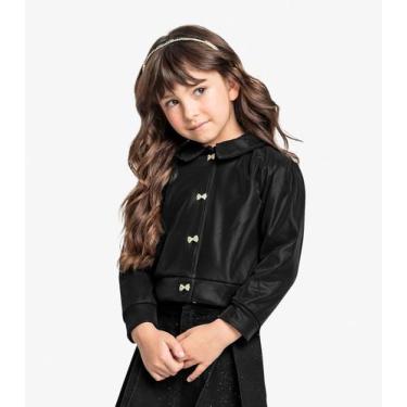 Imagem de Jaqueta Infantil Feminina Em Suede Trick Nick Preto, 3, Preto