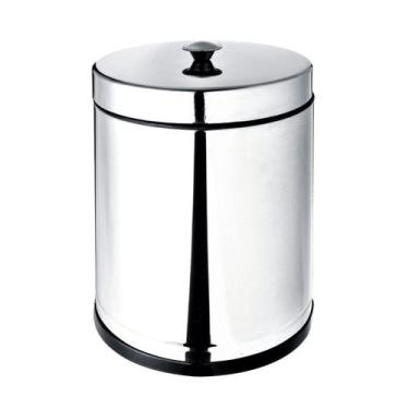 Imagem de Lixeira Inox Banheiro Com Recipiente Em Cesto Plástico 4,5 L - Viel, I