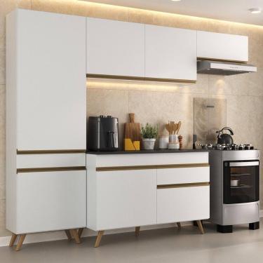 Imagem de Armário Cozinha Modulada Compacta 252cm com Balcão Veneza Multimóveis MP3760