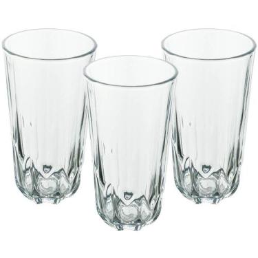 Imagem de Conjunto de Copos de Vidro Alto 280ml 3 Peças - Seu Lar