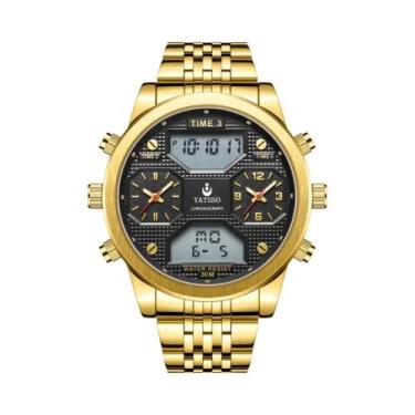 Imagem de Relógio Masculino Com Mostrador Grande E Pulseira De Aço, Display Digi