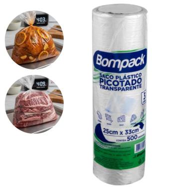 Imagem de Saco Plástico 25x33 cm Bobina 3 Litros 500un Bompack Saquinho