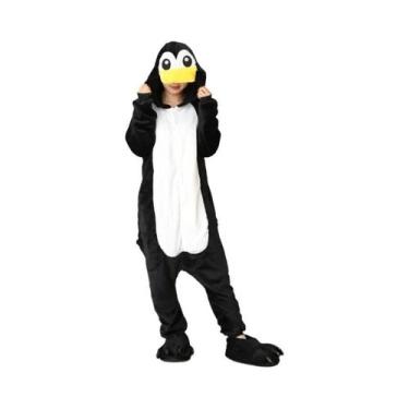 Imagem de Pijama Kigurumi De Pinguim Preto Adulto, Macacão De Desenho Animado Pa