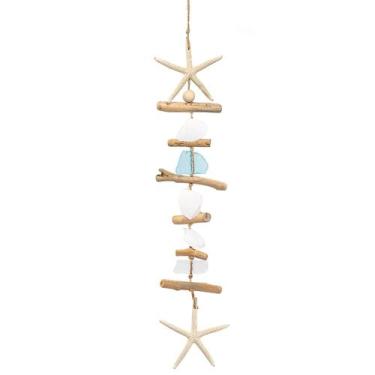 Imagem de Decoração de parede JQAQJU Driftwood Starfish 50 cm Blue Coastal