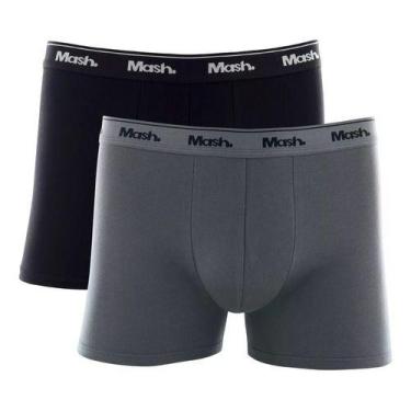 Imagem de Kit 2 Cuecas Boxer Mash Cotton Algodao Elastano 110.04, GG 50-52, Sort