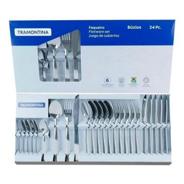 Imagem de Faqueiro Tramontina Búzios cem Aço Inox com Detalhe 24 Peças