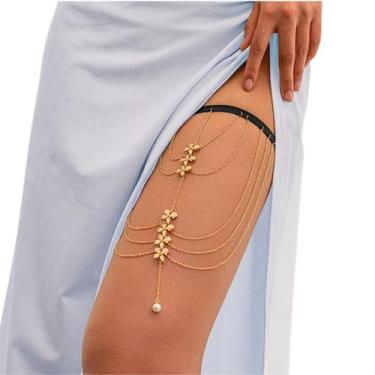 Imagem de Body Chain Flor com Correntes e Pérolas Feminino Elegante - - anjo da 