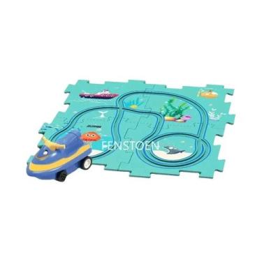 Imagem de Brinquedo Educacional De Montagem DIY: Trem Elétrico Infantil Com Cená