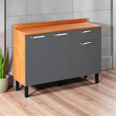 Imagem de Balcão Cozinha 3 Portas 1 Gavetas 120cm com Tampo Vegas Itatiaia