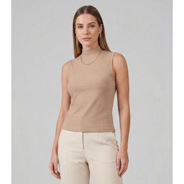 Imagem de Regata Feminina Ribana Canelada Infinita Cor Marrom, P, Marrom