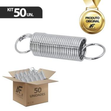 Imagem de Kit 50 Molas Zincada Estica Fio Cerca Elétrica Argola Repuxo - AferMix