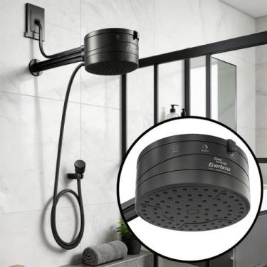 Imagem de Chuveiro Enerbanho 4 Temp 127v 220v com Cano Braço 30cm Enerbras, Pret