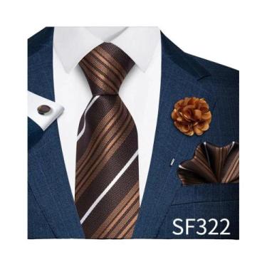 Imagem de Conjunto De Gravata Masculina Roxa Paisley Com Lenço De Bolso E Abotoa