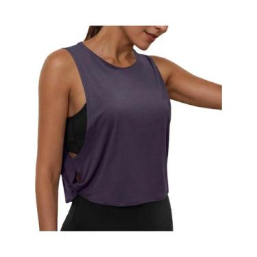 Imagem de Camiseta Sem Mangas Para Yoga Feminina Com Decote Redondo, Top Casual 