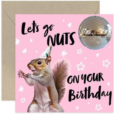Imagem de Cartão de Aniversário Old English Company com Design Divertido de Esqu