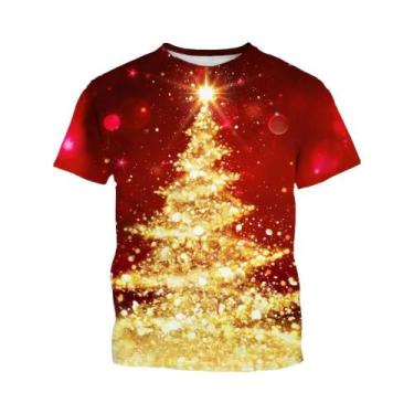 Imagem de Camiseta Casual Confortável Com Estampa 3D De Natal Estilo Harajuku De