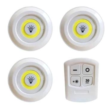 Imagem de Luminaria LED Sem Fio Controle Remoto 3 Kit 3 Spots - Hxt