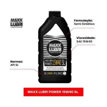 Imagem de Oleo do motor 15w40 - power 15w40 sl (semi sintetico) 1lt maxx lubri