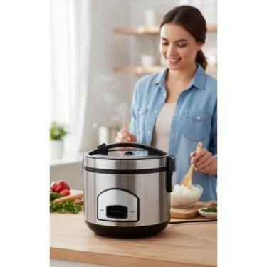 Imagem de Panela Elétrica Arroz 6 Xícaras Inox Vapor Versátil - Congratulations 