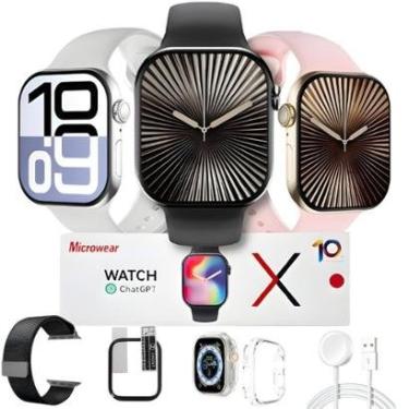Imagem de Relógio Microwear Smart Watch W10 Tela Oled ChatGpt Serie 10 Nfc Gps Unissex-Unissex
