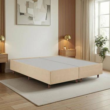 Imagem de Cama Box King em Madeira Eucalipto Base Resistente e Durável Santorini Espresso Móveis...