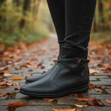 Imagem de Bota Piccadilly Feminina Cano Curto Original Sem Salto Leve, Preto, 39