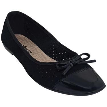 Imagem de Sapatilha Feminina Moleca Laço Microperfuros Leveza e Conforto, Preto,