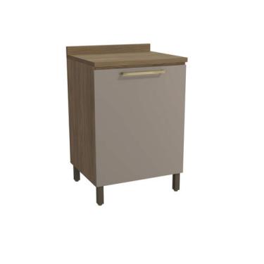 Imagem de Armário de Cozinha Balcão 60cm 1 Porta com Tampo e Pés Botanic Kappesb