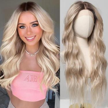 Imagem de Peruca Testar HD Lace Front 13x6 de comprimento, loira, ondulada, 66 c