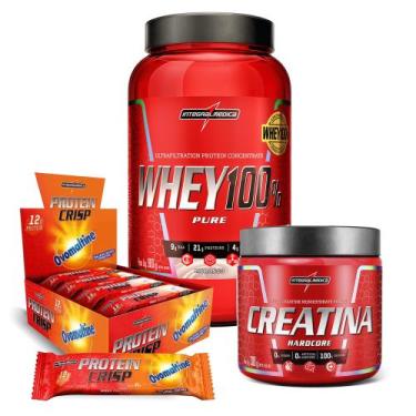 Imagem de Kit Whey 100% Morango + Crisps Bar + Creatina 300g - Integralmedica, O