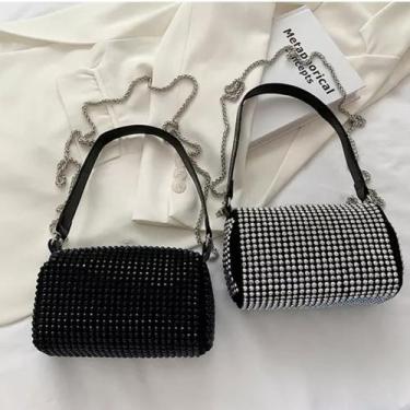 Imagem de Bolsa Feminina Clutch Festa Strass Brilho - Bolsas LM, Prata