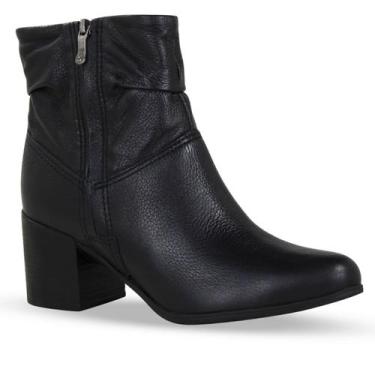 Imagem de Bota feminina bottero 346907 em couro salto bloco 6cm leve, Preto, 37