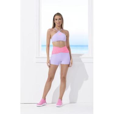 Imagem de Conjunto top + short candy maria gueixa, Lilás, P